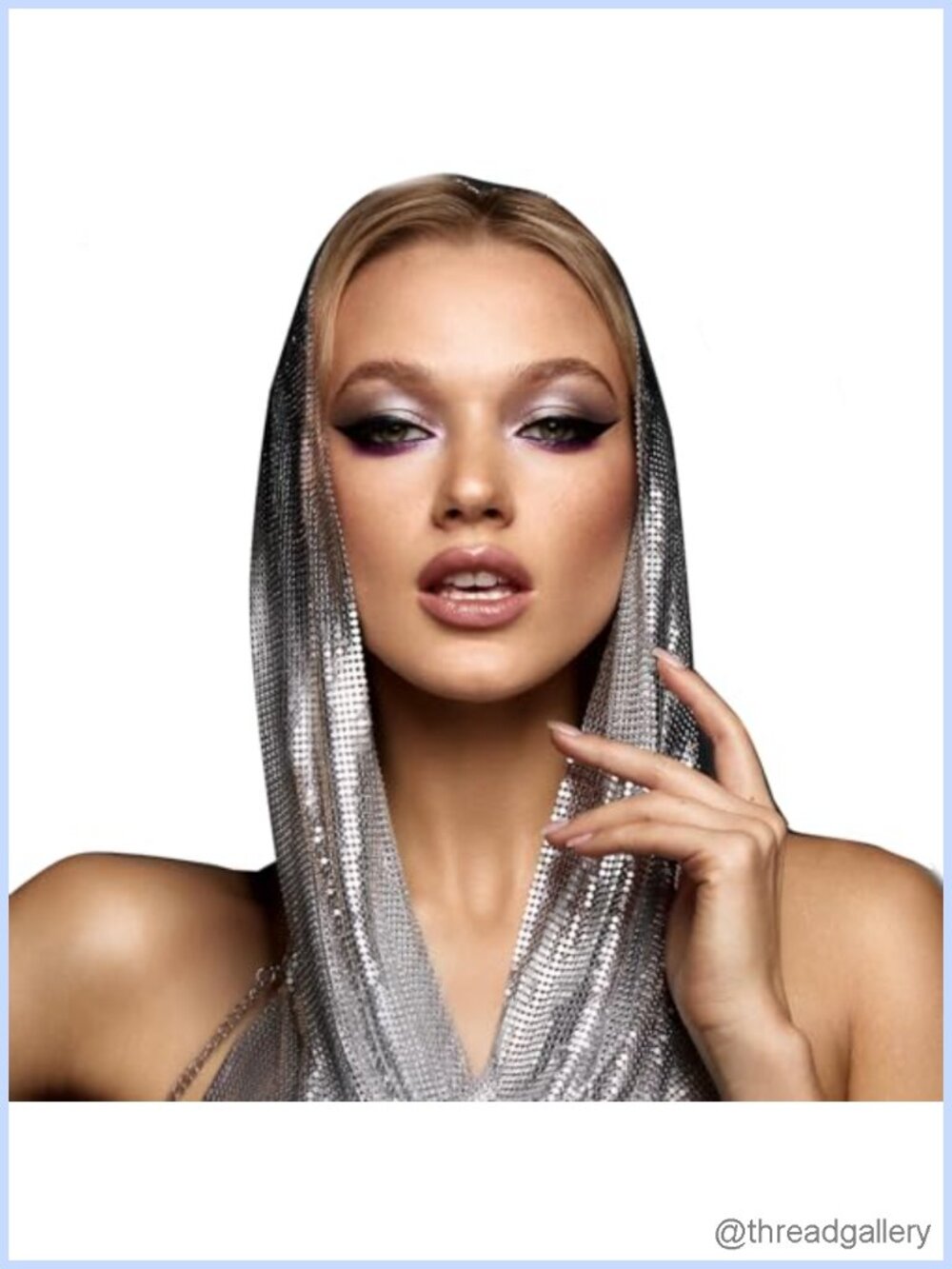 Metallic Sequins Hijab Head Scarf Hair Wrap Turban Headwear for Women